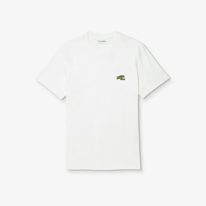 TShirts Lacoste Mens Embroidered Logo Regular Fit Tshirt White USA