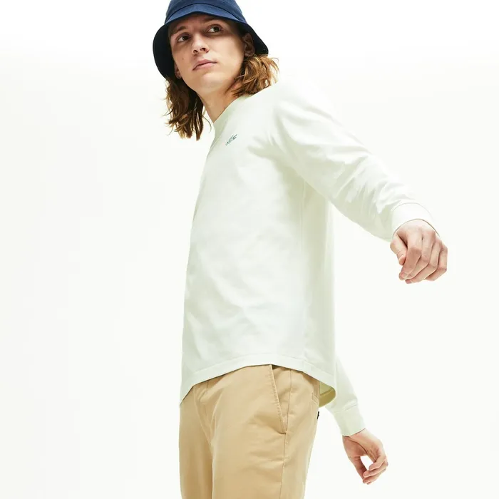 TShirts Lacoste Mens Reflective Croc Regular Fit Cotton Tshirt White For Sale Online
