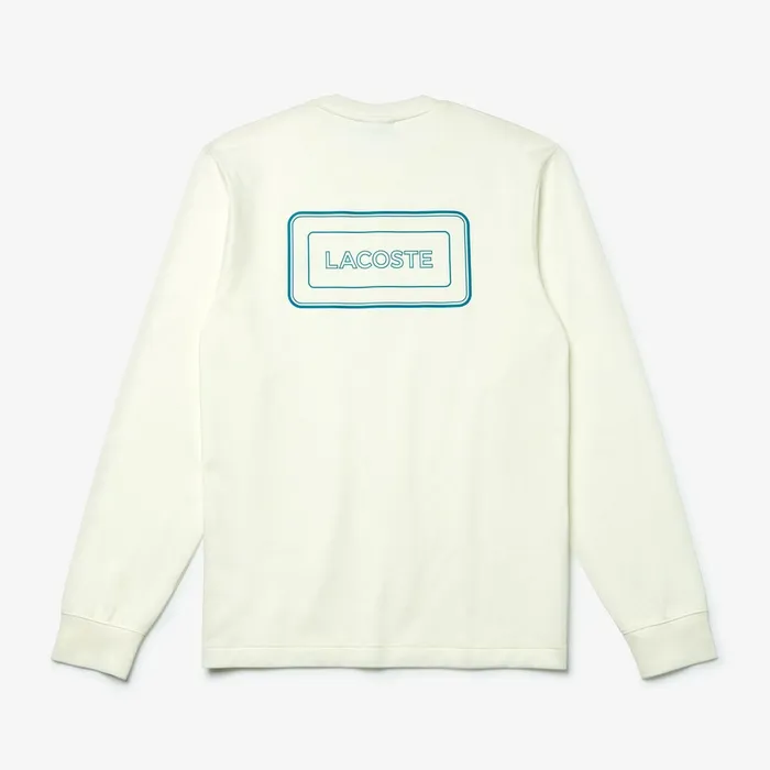 TShirts Lacoste Mens Reflective Croc Regular Fit Cotton Tshirt White For Sale Online