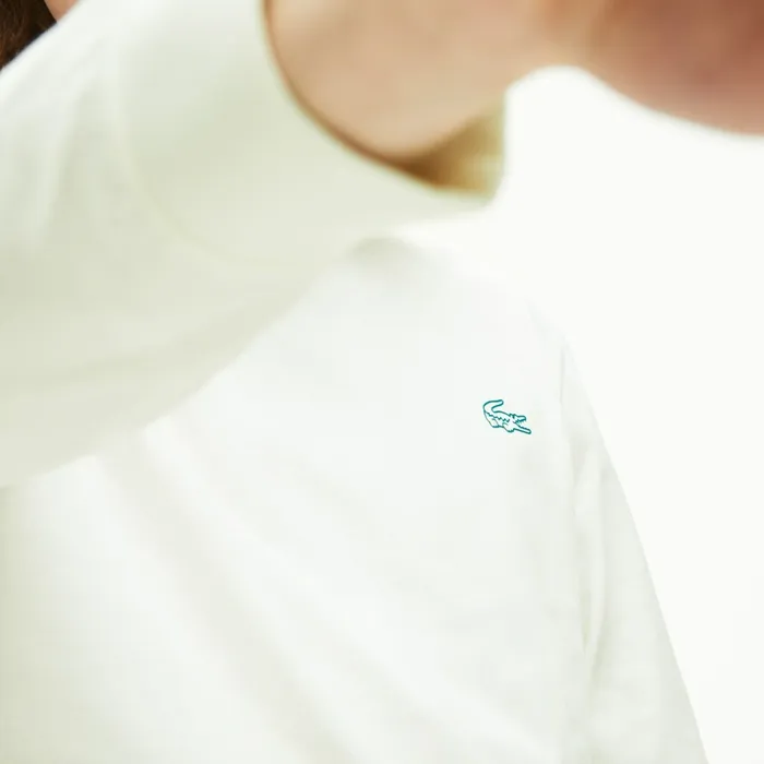 TShirts Lacoste Mens Reflective Croc Regular Fit Cotton Tshirt White For Sale Online