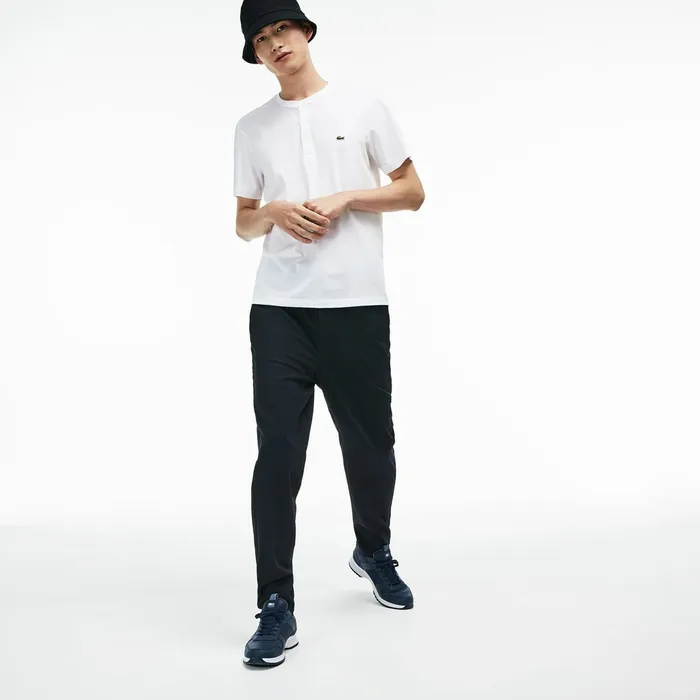 TShirts Lacoste Mens Regular Fit Pima Cotton Henley Tshirt White Shop