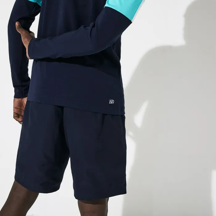 TShirts Lacoste Mens SPORT Colorblock Performance Tshirt Navy BlueTurquoiseWhite Gift for Friend