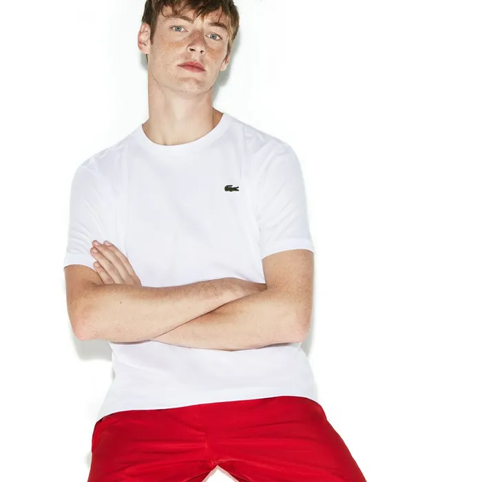TShirts Lacoste Mens SPORT Regular Fit Ultra Dry Performance Tshirt White Popular