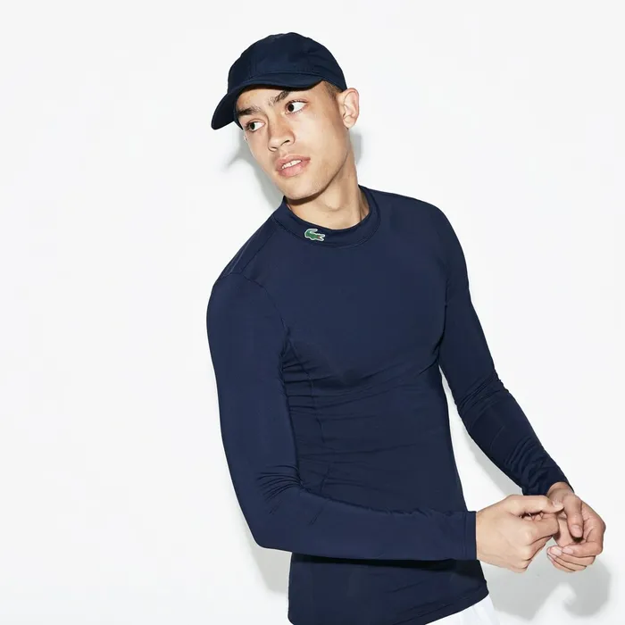 TShirts Lacoste Mens SPORT Technical Jersey Tshirt Navy Blue Popular