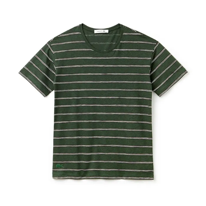 TShirts Lacoste Womens Cotton And Linen TShirt Green Gift Ideas