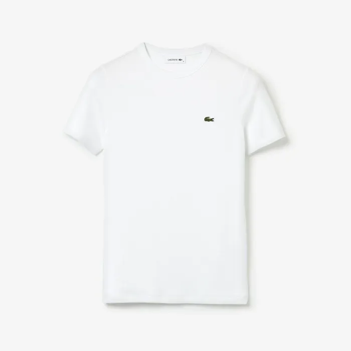 TShirts Lacoste Womens Soft Cotton Crewneck TShirt White Online