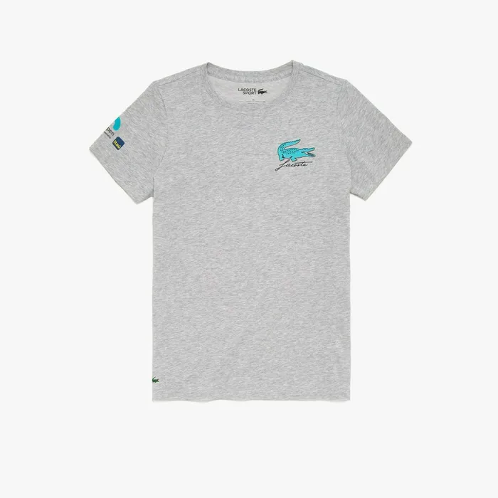 TShirts Lacoste Womens SPORT Miami Open Palm Tree Print Tshirt Grey Chine Outlet TShirts Lacoste Womens SPORT Miami Open Palm Tree Print Tshirt Grey Chine Outlet