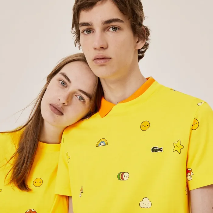 TShirts Lacoste Womens Unisex x FriendsWithYou LimitedEdition Graphic Tshirt Yellow Gift Ideas TShirts Lacoste Womens Unisex x FriendsWithYou LimitedEdition Graphic Tshirt Yellow Gift Ideas