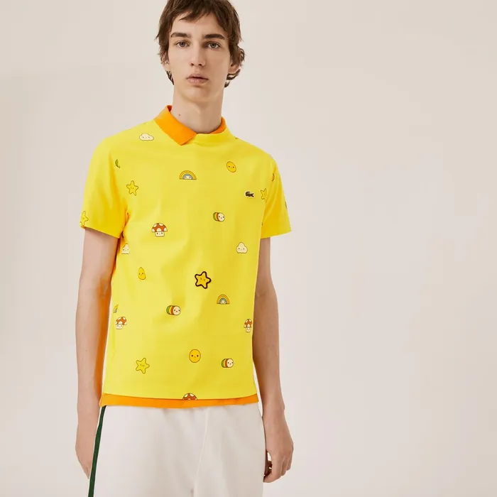 TShirts Lacoste Womens Unisex x FriendsWithYou LimitedEdition Graphic Tshirt Yellow Gift Ideas