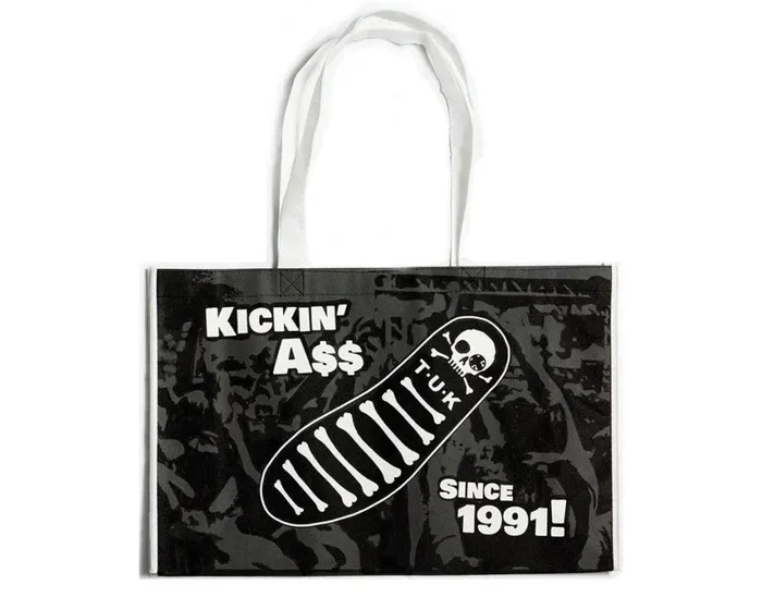TUK Black and White Kick A 1991 Tote Bag Adult TUK Shoes Stickers Pins Patches Totes TUK Black and White Kick A 1991 Tote Bag Adult TUK Shoes Stickers Pins Patches Totes