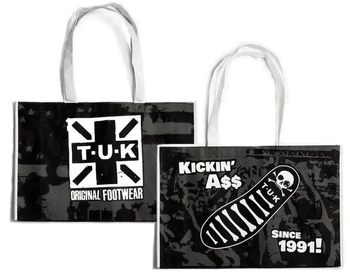 TUK Black and White Kick A 1991 Tote Bag Adult TUK Shoes Stickers Pins Patches Totes TUK Black and White Kick A 1991 Tote Bag Adult TUK Shoes Stickers Pins Patches Totes
