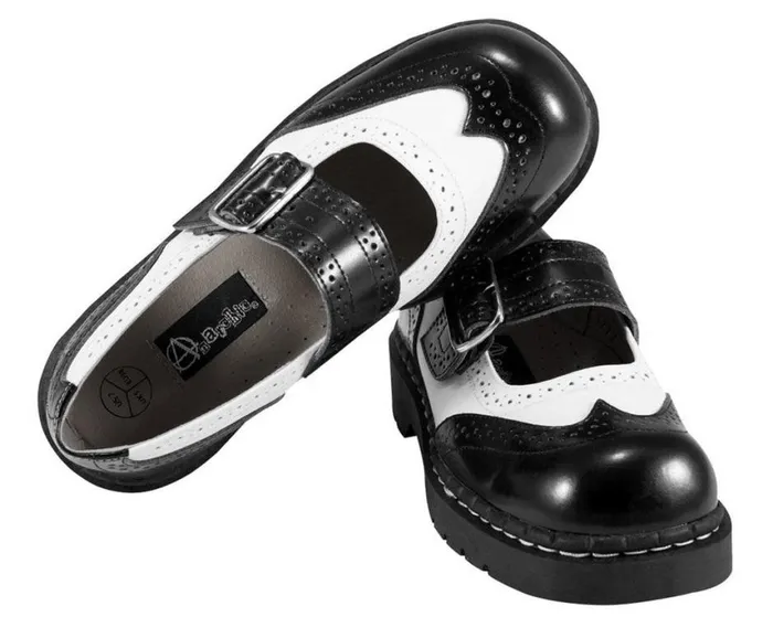 TUK Black And White Brogue Mary Jane Women TUK Shoes Mary Janes TUK Black And White Brogue Mary Jane Women TUK Shoes Mary Janes