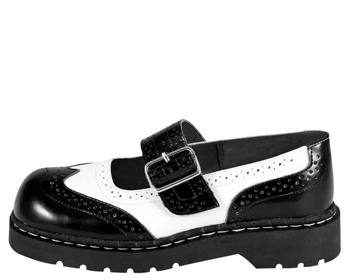 TUK Black And White Brogue Mary Jane Women TUK Shoes Mary Janes TUK Black And White Brogue Mary Jane Women TUK Shoes Mary Janes