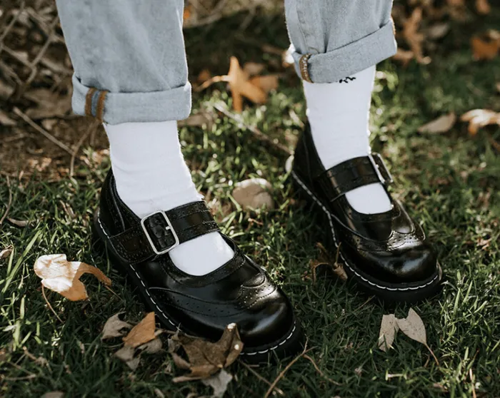 TUK Black Brogue Mary Jane Women TUK Shoes Mary Janes