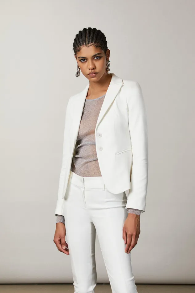 Tailleur Women Patrizia Pepe 2Button Slim Jacket Bianco