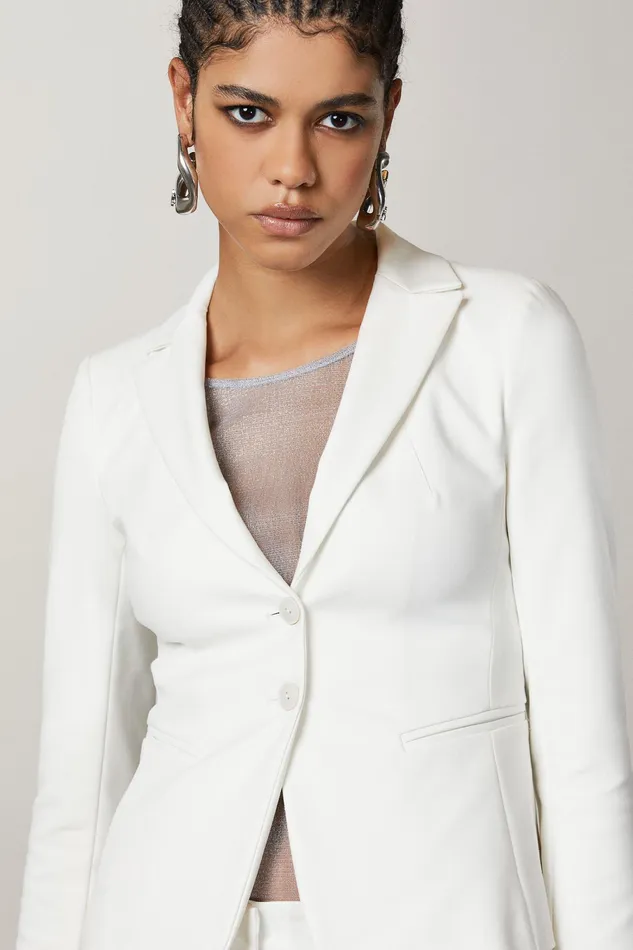 Tailleur Women Patrizia Pepe 2Button Slim Jacket Bianco