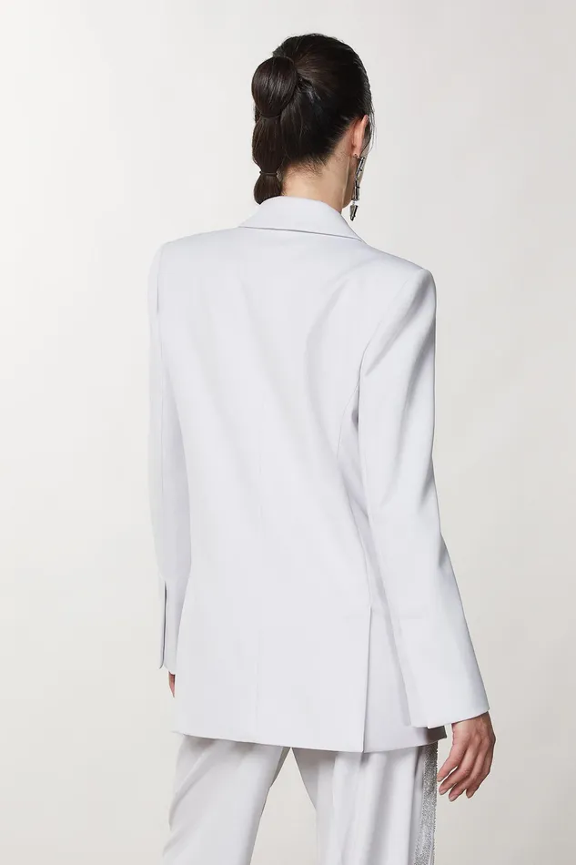 Tailleur Women Patrizia Pepe Beaded Flannel Jacket Eldorado White