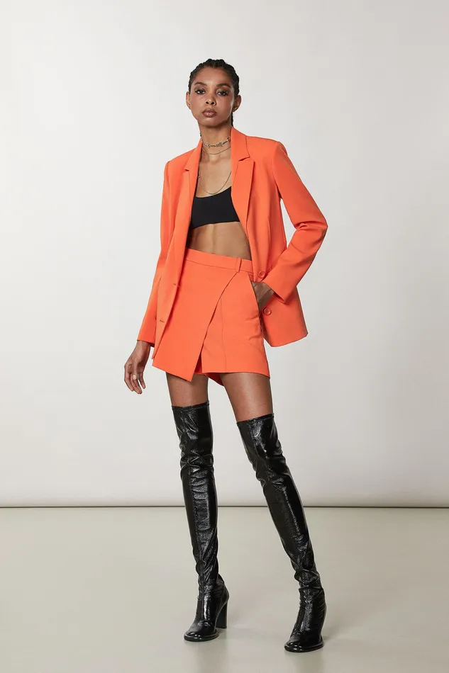 Tailleur Women Patrizia Pepe Essential Crepe Shorts Solar Orange