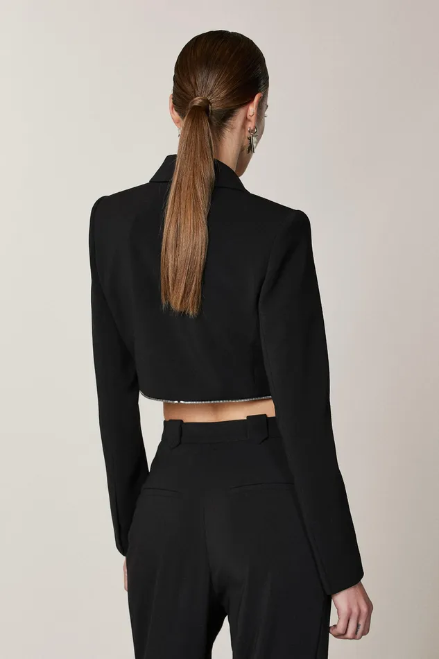 Tailleur Women Patrizia Pepe Essential Jacket With Zipper Nero
