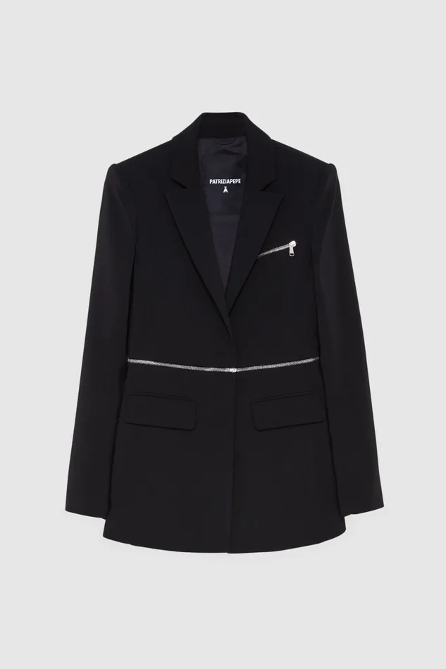 Tailleur Women Patrizia Pepe Essential Jacket With Zipper Nero