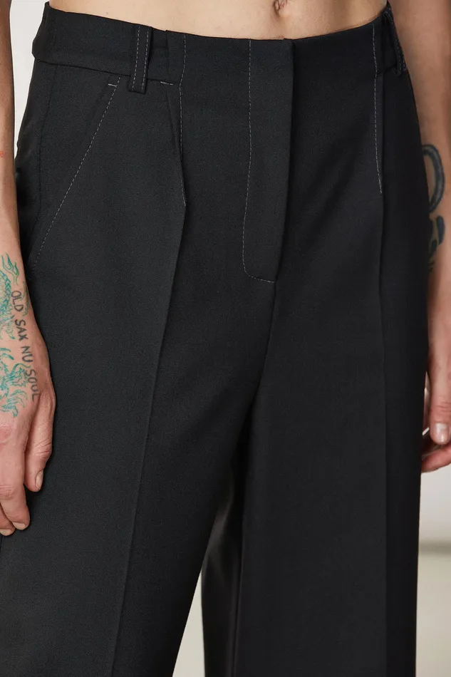 Tailleur Women Patrizia Pepe Essential PalazzoFit Pants Nero