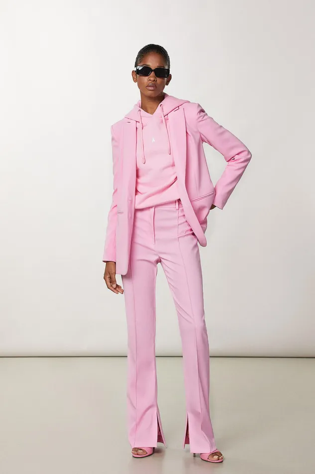 Tailleur Women Patrizia Pepe Slim Pants With Side Slit Fresh Pink