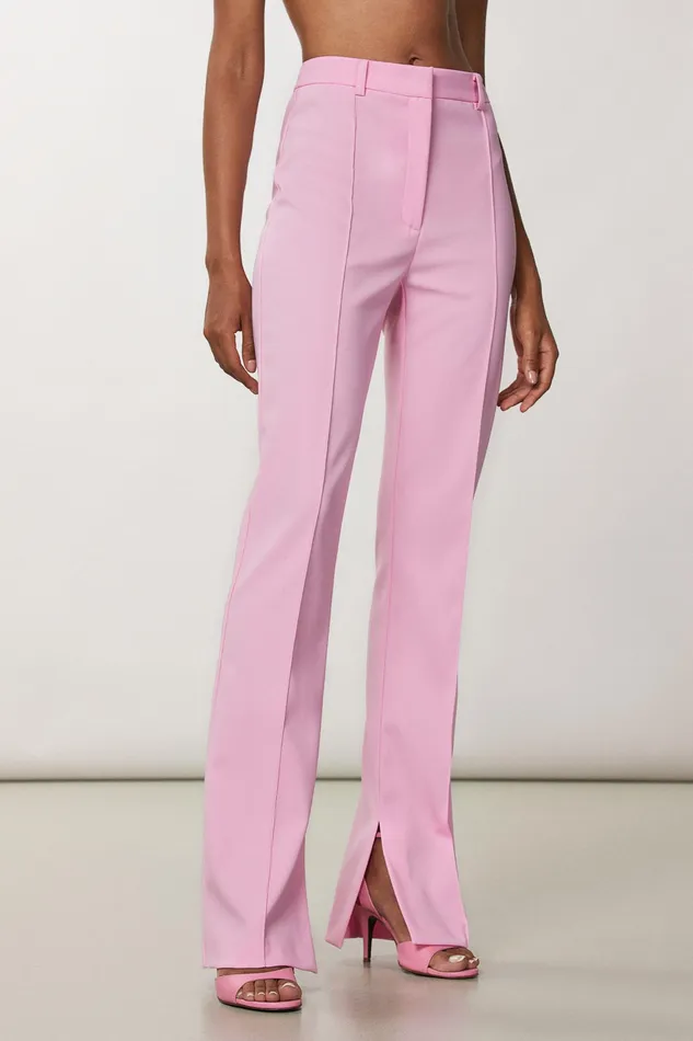 Tailleur Women Patrizia Pepe Slim Pants With Side Slit Fresh Pink