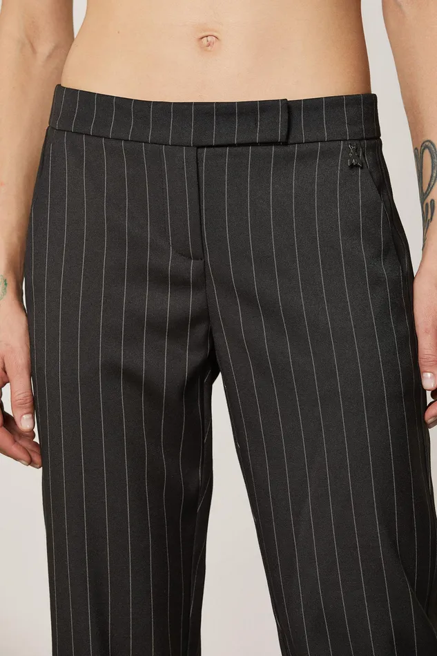 Tailleur Women Patrizia Pepe Viscose Jogging Pants Blackandbeige Stripes