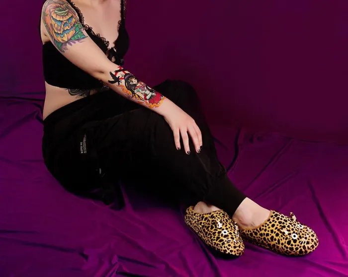Tan Leopard Kitty Slipper Women TUK Shoes Slippers Tan Leopard Kitty Slipper Women TUK Shoes Slippers