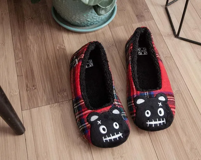Tartan Punk Rock Panda Slipper Women TUK Shoes Slippers Tartan Punk Rock Panda Slipper Women TUK Shoes Slippers