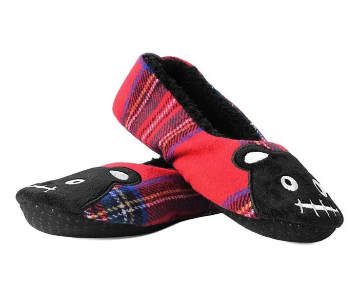 Tartan Punk Rock Panda Slipper Women TUK Shoes Slippers Tartan Punk Rock Panda Slipper Women TUK Shoes Slippers