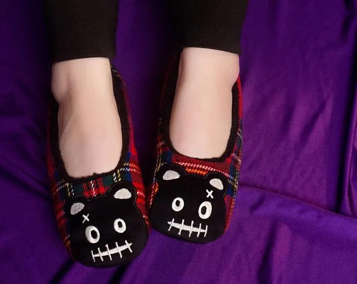 Tartan Punk Rock Panda Slipper Women TUK Shoes Slippers Tartan Punk Rock Panda Slipper Women TUK Shoes Slippers