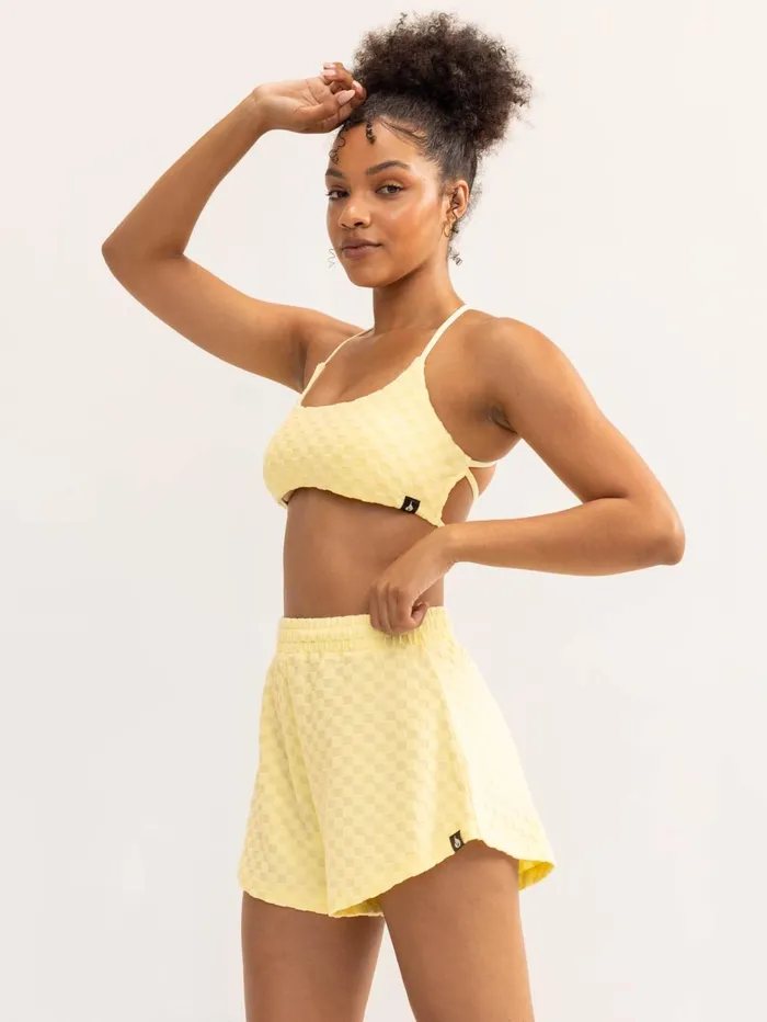 Terry Towelling Shorts 8211 Lemon Women Ryderwear Gym Shorts