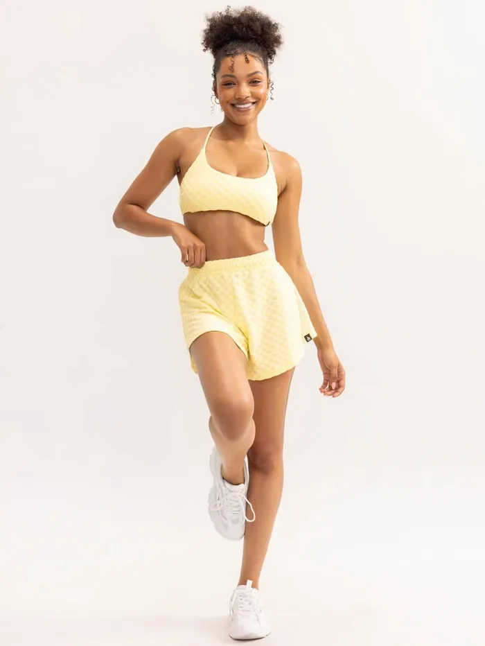Terry Towelling Shorts 8211 Lemon Women Ryderwear Gym Shorts