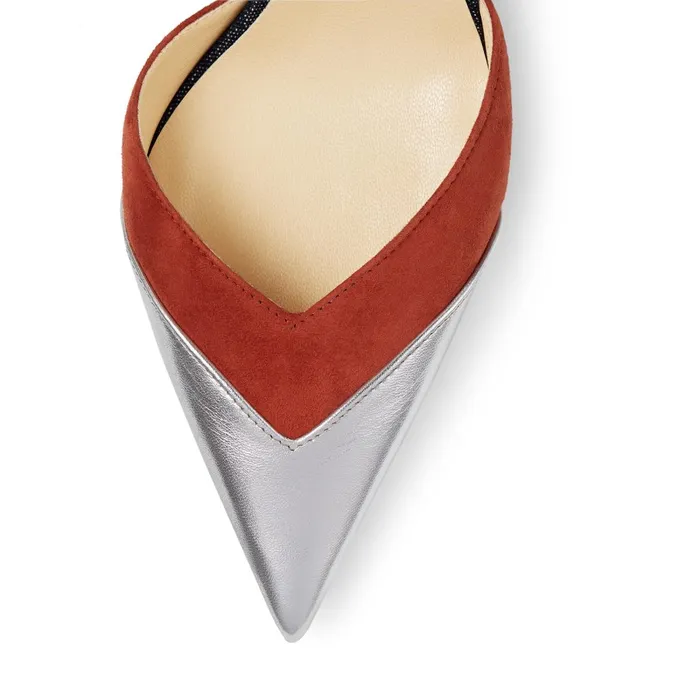 Thia 85 Multicolour Metallic Nappa Leather Suede And Denim Fabric Pointed Slingback Pumps Silverrustindigo Women JIMMY CHOO Pumps Thia 85 Multicolour Metallic Nappa Leather Suede And Denim Fabric Pointed Slingback Pumps Silverrustindigo Women JIMMY CHOO Pumps