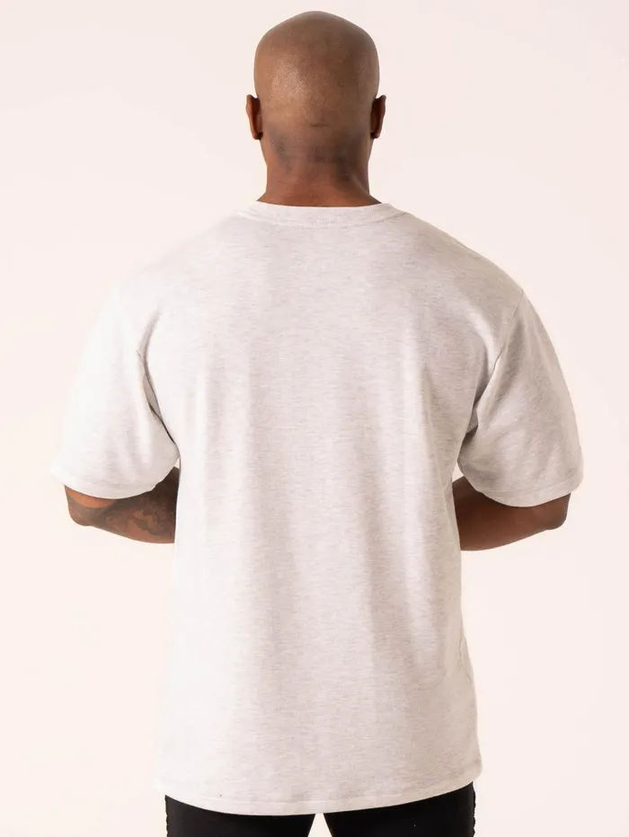 Throwback Oversized Fleece TShirt 8211 Snow Grey Marl Men Ryderwear Tops