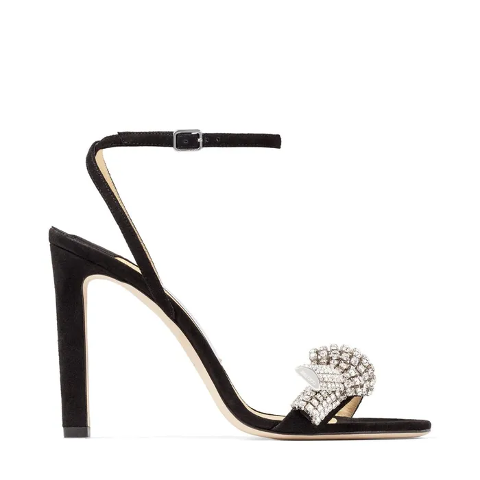 Thyra 100 Black Suede Sandals With Pav Crystal Cord Detail Blackcrystal Women JIMMY CHOO Sandals Thyra 100 Black Suede Sandals With Pav Crystal Cord Detail Blackcrystal Women JIMMY CHOO Sandals