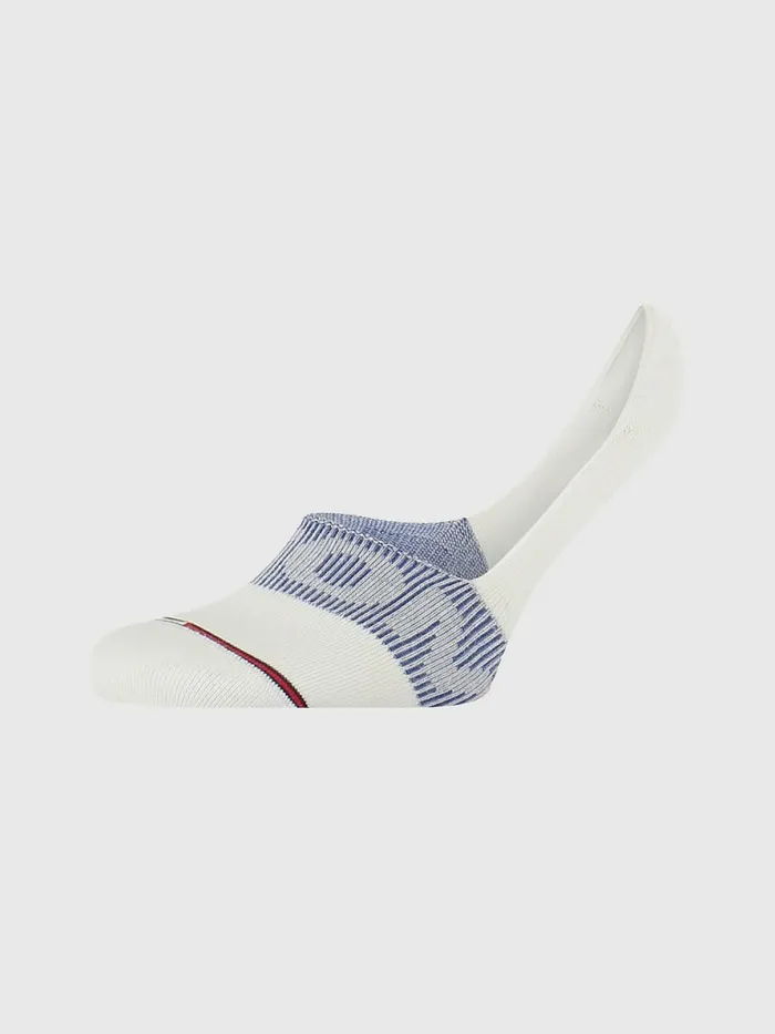 Tommy Hilfiger 1Pack Logo No Show Socks White Womens Socks and Hosiery Casaul