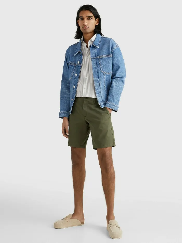 Tommy Hilfiger 1985 Collection Organic Cotton Shorts Army Green Mens Shorts Online