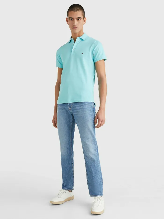 Tommy Hilfiger 1985 Collection Slim Fit Polo Arctic Aqua Mens Polo Shirts Cheap On Sale