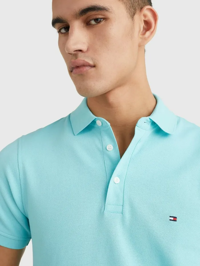 Tommy Hilfiger 1985 Collection Slim Fit Polo Arctic Aqua Mens Polo Shirts Cheap On Sale