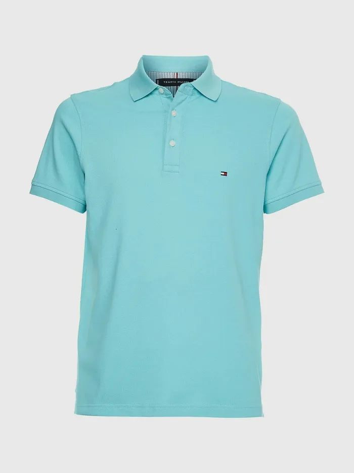 Tommy Hilfiger 1985 Collection Slim Fit Polo Arctic Aqua Mens Polo Shirts Cheap On Sale