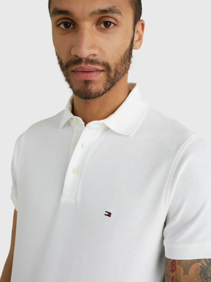 Tommy Hilfiger 1985 Collection Slim Fit Polo White Mens Polo Shirts For Sale