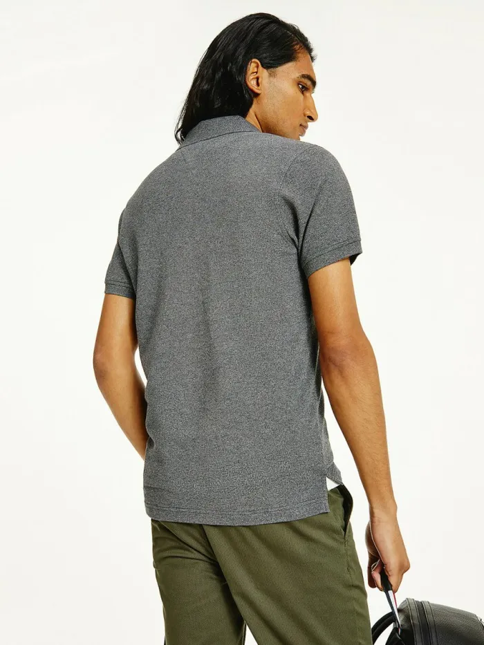 Tommy Hilfiger 1985 Collection Th Flex Organic Cotton Polo Dark Grey Heather Mens Polo Shirts Gift Ideas