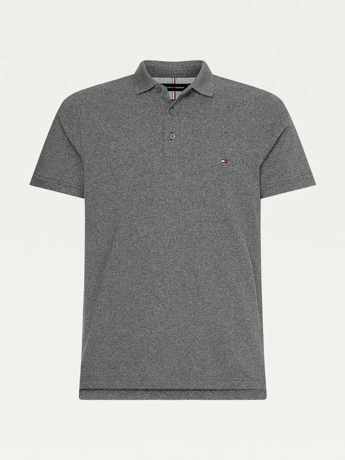Tommy Hilfiger 1985 Collection Th Flex Organic Cotton Polo Dark Grey Heather Mens Polo Shirts Gift Ideas