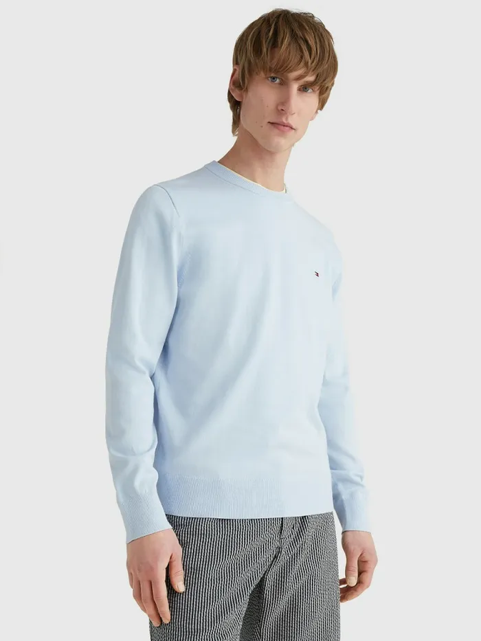 Tommy Hilfiger 1985 Collection Th Flex Sweatshirt Breezy Blue Mens Knitwear Gift for Friend Tommy Hilfiger 1985 Collection Th Flex Sweatshirt Breezy Blue Mens Knitwear Gift for Friend