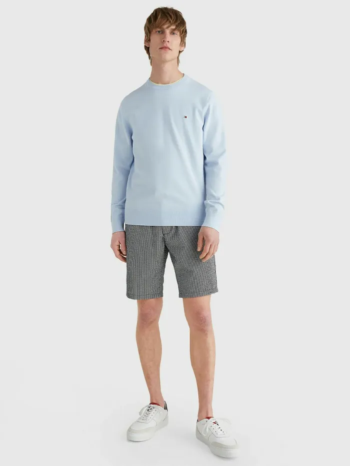Tommy Hilfiger 1985 Collection Th Flex Sweatshirt Breezy Blue Mens Knitwear Gift for Friend