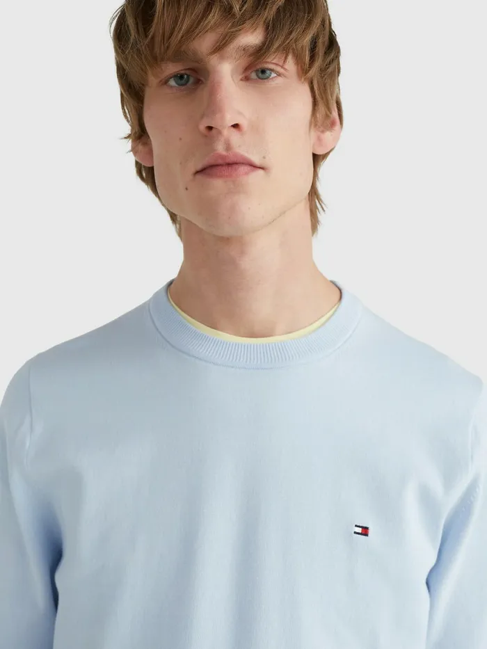 Tommy Hilfiger 1985 Collection Th Flex Sweatshirt Breezy Blue Mens Knitwear Gift for Friend