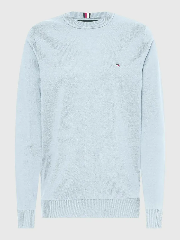 Tommy Hilfiger 1985 Collection Th Flex Sweatshirt Breezy Blue Mens Knitwear Gift for Friend