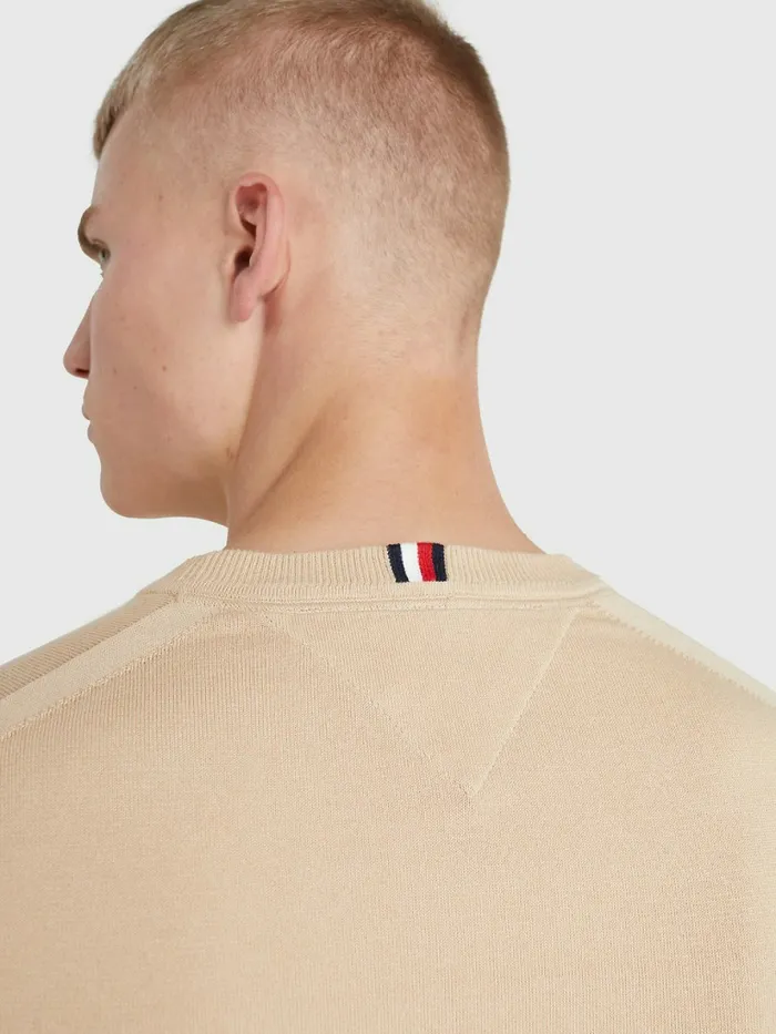 Tommy Hilfiger 1985 Collection Th Flex Sweatshirt Clayed Pebble Mens Knitwear Cheap On Sale